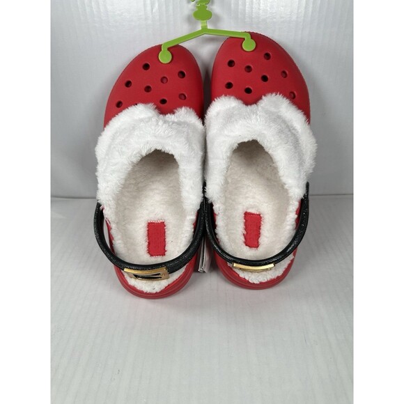 Mens Size 8/Womens Size 10 Crocs Classic Lined Santa Clog Red White Slip On NEW - Picture 5 of 7